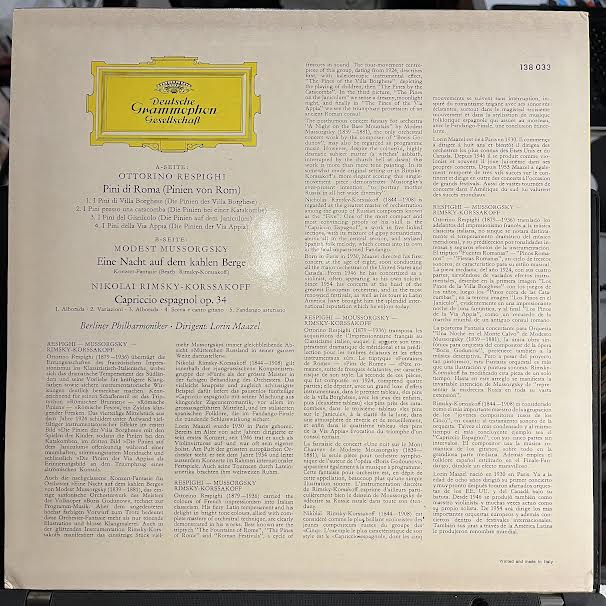 Pini Di Roma / Eine Nacht Auf Dem Kahlen Berge... (VINYL) | Near Mint (NM or M-) Near Mint (NM or M-) Get Cheap Vinyl