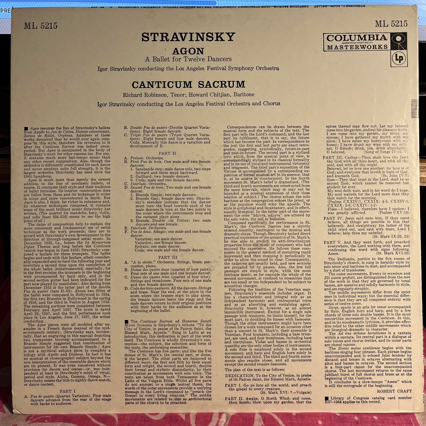 Agon (A Ballet For Twelve Dancers) / Canticum Sacrum | Near Mint (NM) Excellent (EX) Get Cheap Vinyl