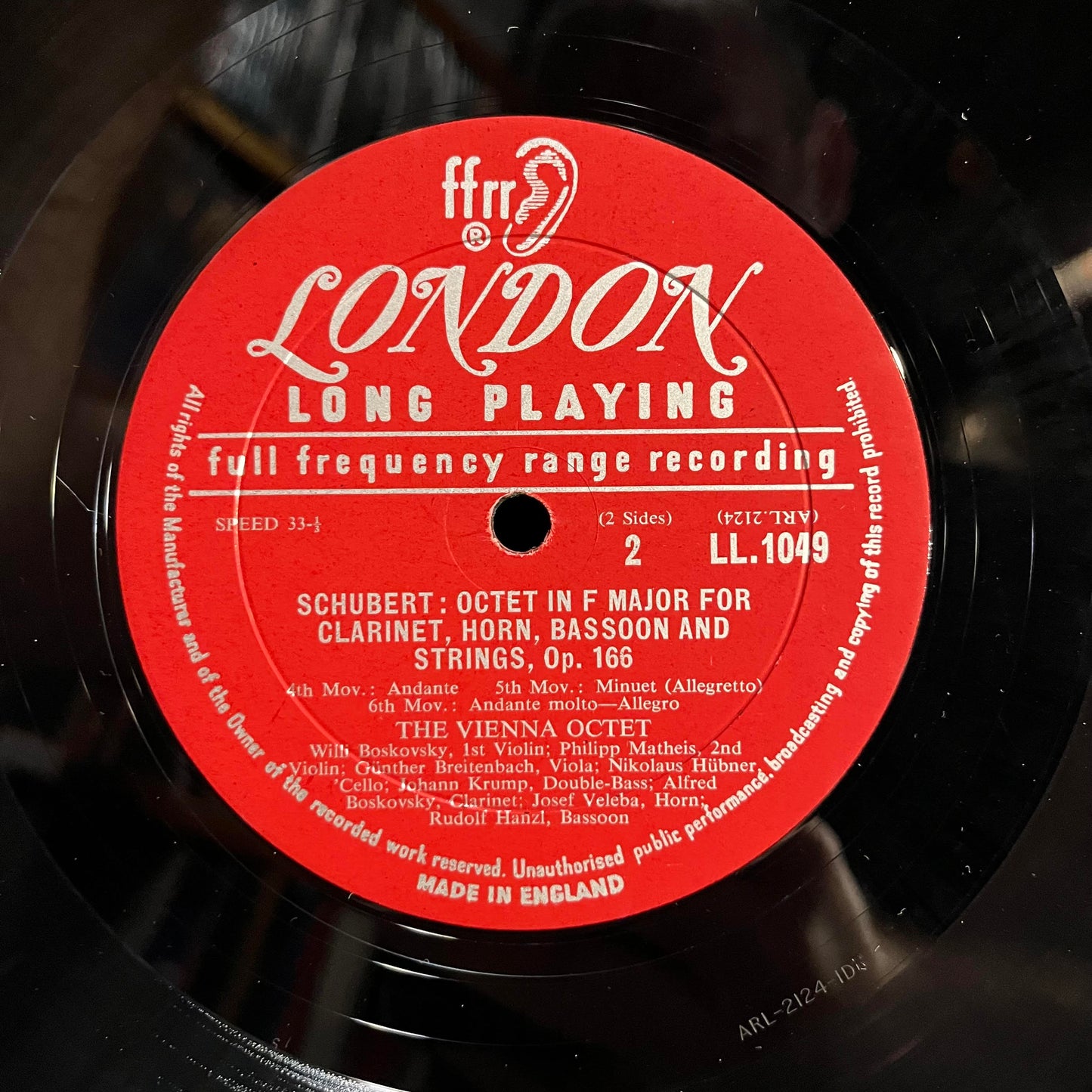 Octet In F Major Opus 166 For Clarinet, Horn, Bassoon And Strings | Near Mint (NM) Excellent (EX) Get Cheap Vinyl