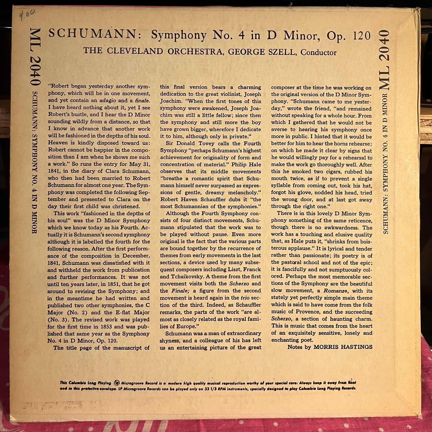 Symphony No. 4 In D-Minor, Op. 120 10" | Near Mint (NM) Near Mint (NM) Get Cheap Vinyl