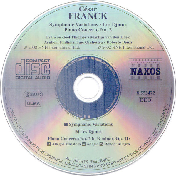 Symphonic Variations, Les Djinns, Piano Concerto No. 2 (CD) | Near Mint (NM) Near Mint (NM) Get Cheap Vinyl