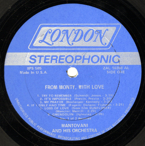 From Monty, With Love | Near Mint (NM) Excellent (EX) Get Cheap Vinyl