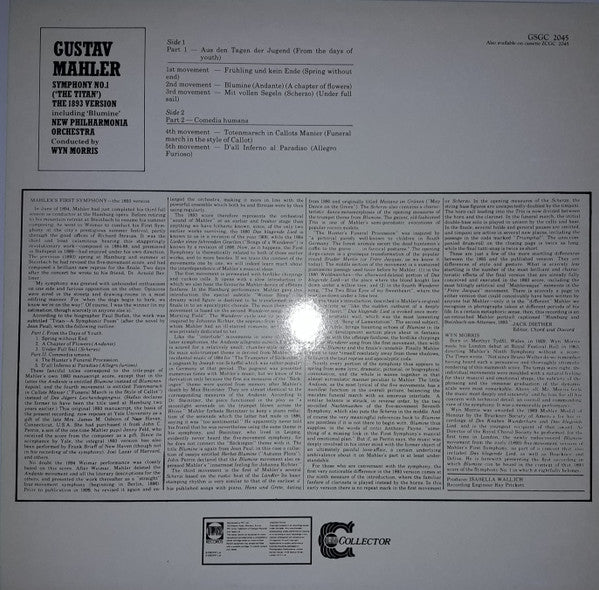 Symphony No. 1 In D ("The Titan") The 1893 Version Including "Blumine" | Near Mint (NM) Near Mint (NM) Get Cheap Vinyl