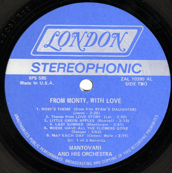 From Monty, With Love | Near Mint (NM) Excellent (EX) Get Cheap Vinyl