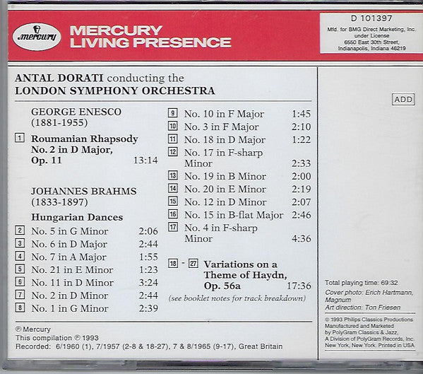 Dorati Conducts Brahms And Enesco (CD) | Near Mint (NM) Near Mint (NM) Get Cheap Vinyl