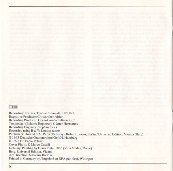 Debussy: 12 Etudes / Berg: Sonate Op. 1 (CD) | Near Mint (NM) Near Mint (NM or M-) Get Cheap Vinyl
