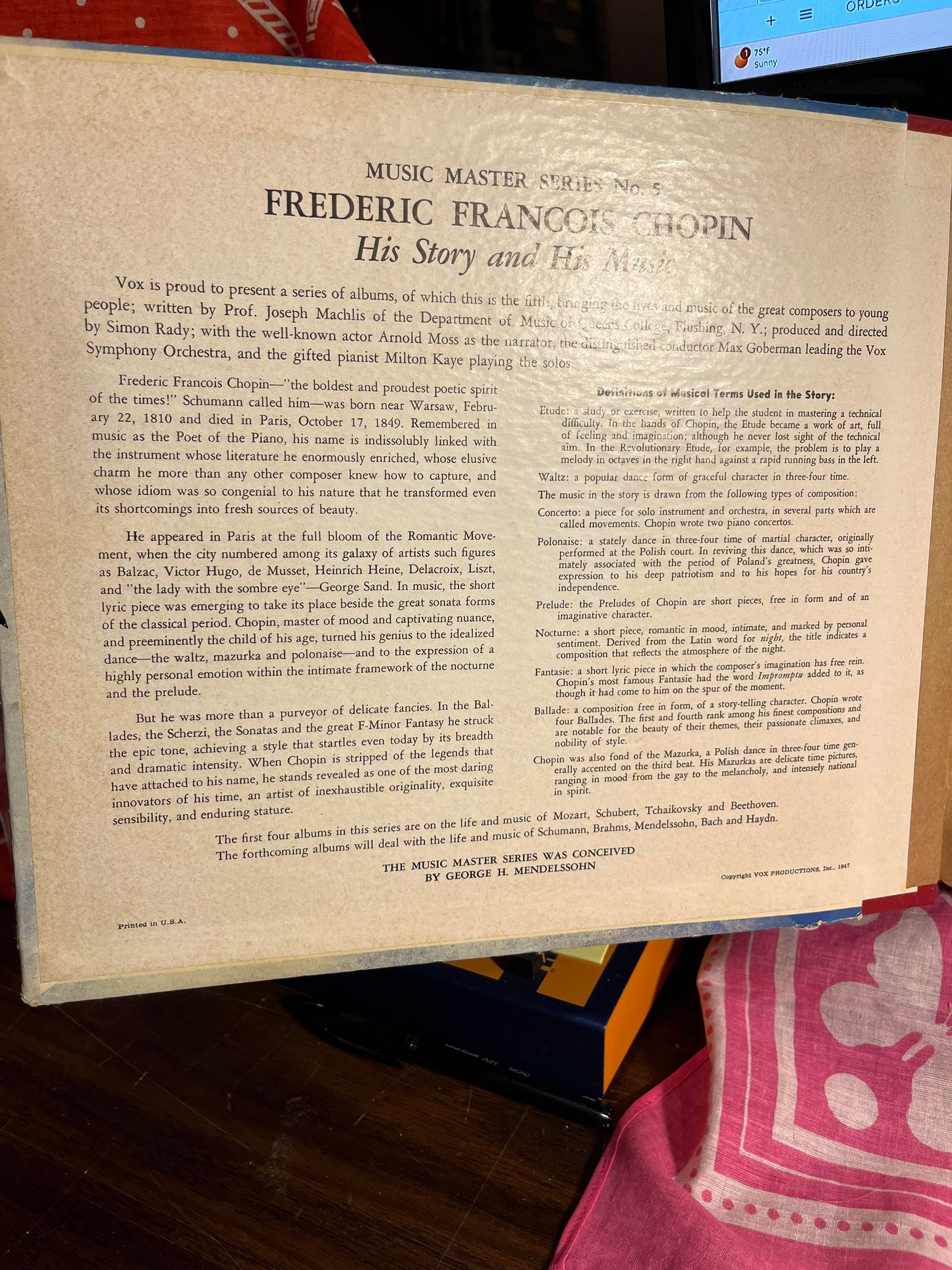 Frederic Chopin His Story And His Music *3X10" 78RPM* | Very Good Plus (VG+) Very Good Plus (VG+) Get Cheap Vinyl