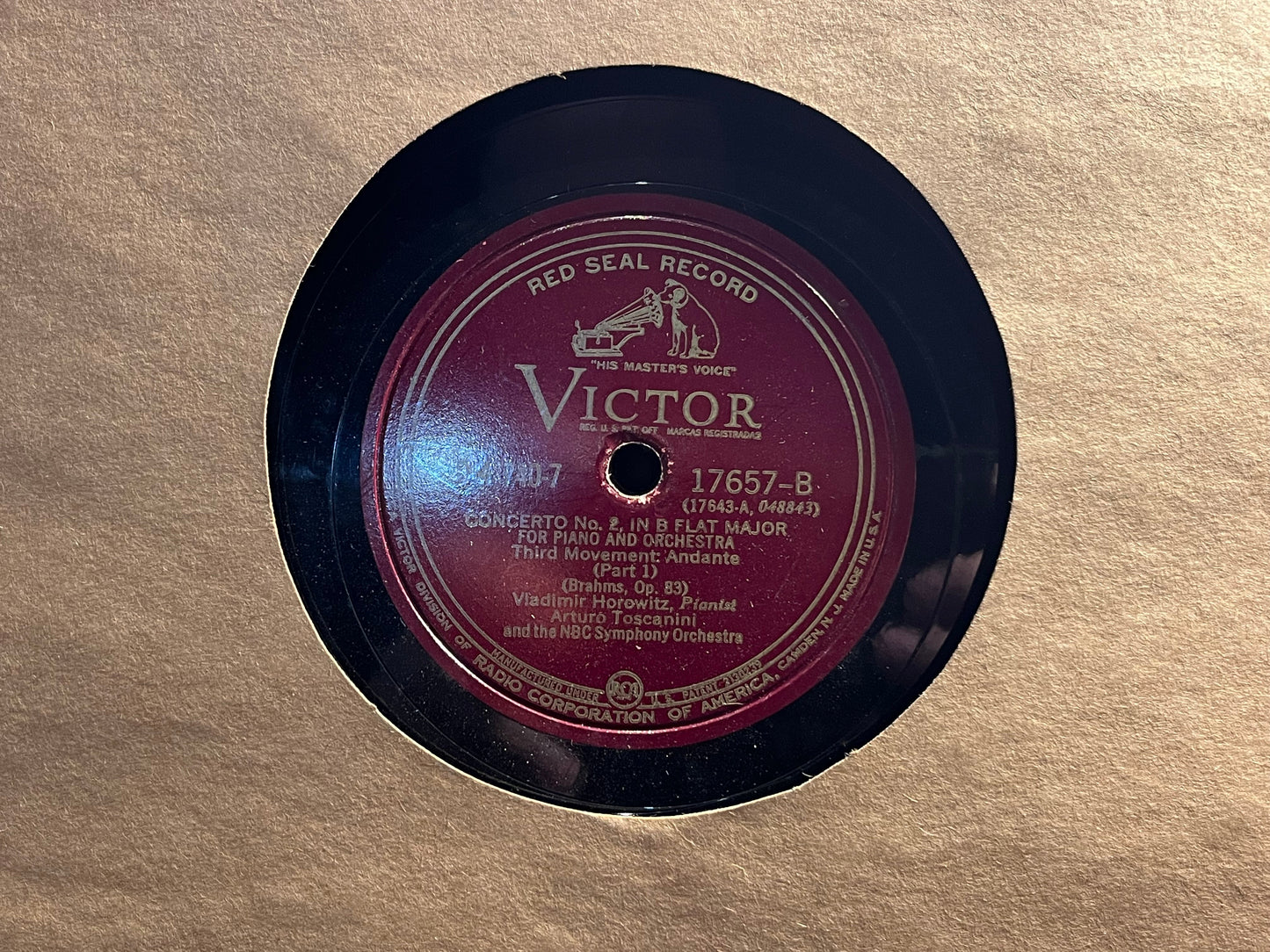 Concerto No. 2, In B Flat Major For Piano And Orchestra, Op. 83 *6X12" SHELLAC* | Very Good Plus (VG+) Very Good (VG) Get Cheap Vinyl