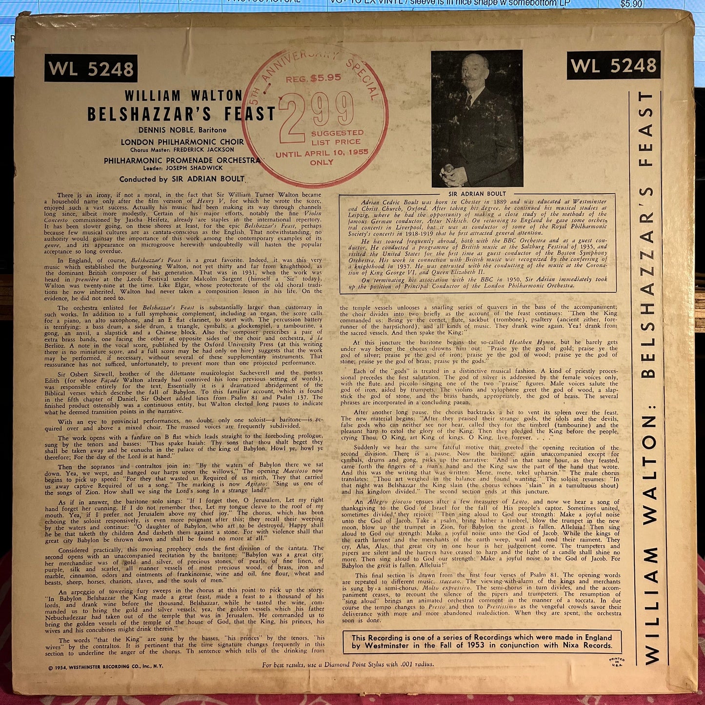 Belshazzar's Feast | Very Good Plus (VG+) Very Good Plus (VG+) Get Cheap Vinyl