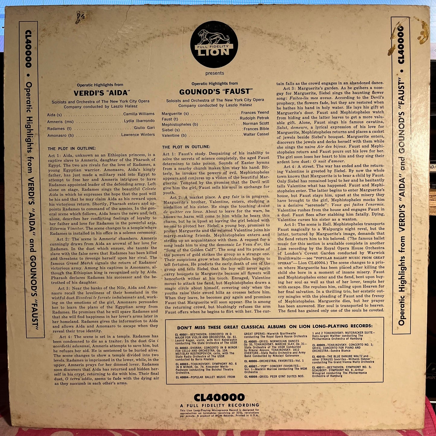 Aida / Faust | Very Good (VG) Very Good (VG) Get Cheap Vinyl