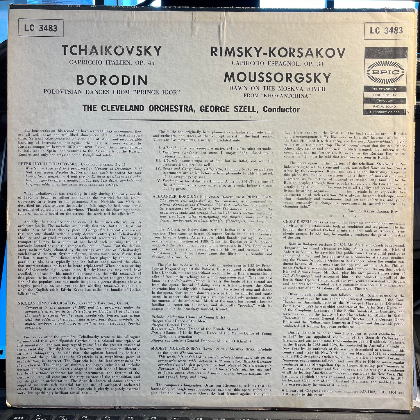 Szell Conducts Russian Music *MONO/PROMO* | Very Good (VG) Very Good (VG) Get Cheap Vinyl