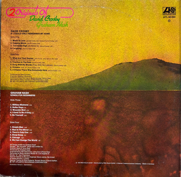 2 Originals Of David Crosby & Graham Nash | Near Mint (NM) Near Mint (NM) Get Cheap Vinyl