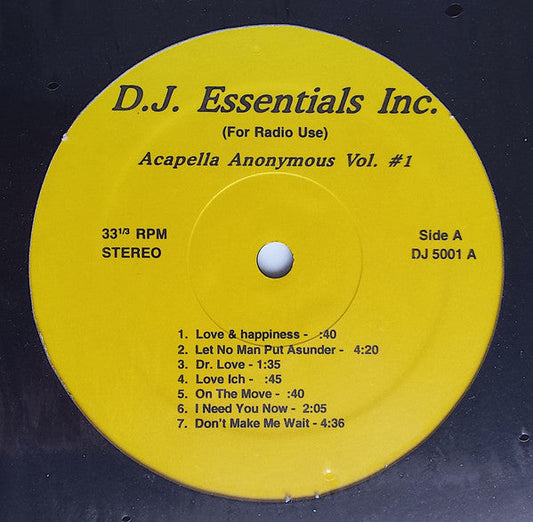 Acapella Anonymous Vol. #1 | Mint (M) Generic Get Cheap Vinyl
