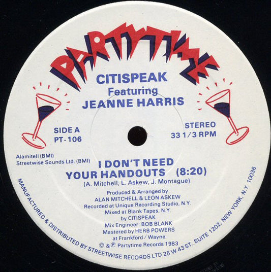 I Don't Need Your Handouts | Excellent (EX) Very Good Plus (VG+) Get Cheap Vinyl