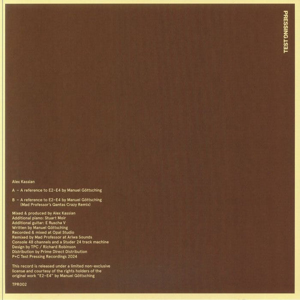 E2-E4 - A Reference To E2-E4 By Manuel Göttsching | Mint (M) Near Mint (NM) Get Cheap Vinyl
