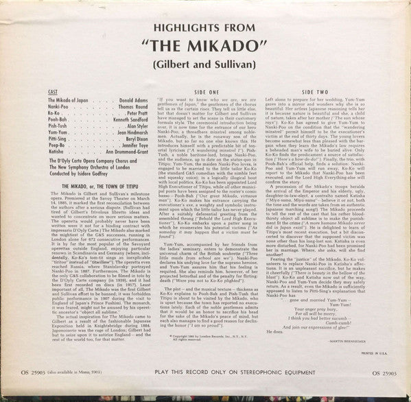 Highlights From The Mikado | Near Mint (NM) Very Good Plus (VG+) Get Cheap Vinyl