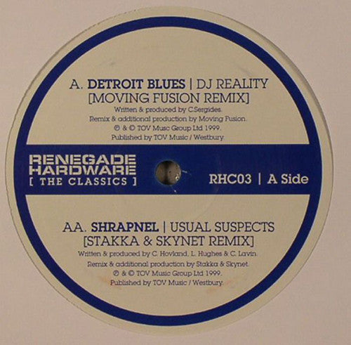 Detroit Blues (Moving Fusion Remix) / Shrapnel (Stakka & Skynet Remix) | Excellent (EX) Generic Get Cheap Vinyl