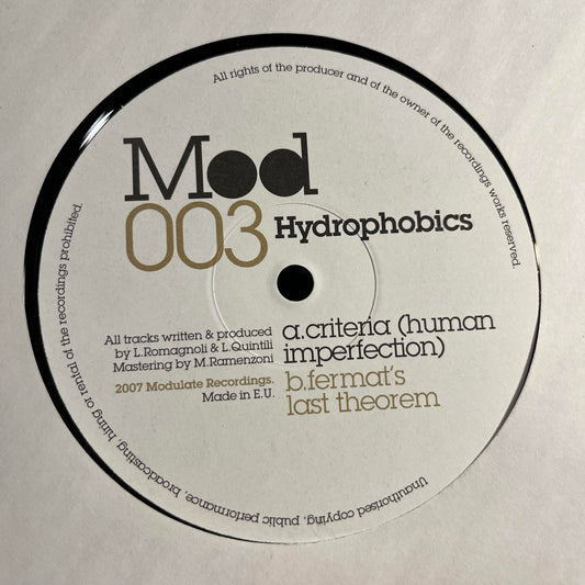 Criteria (Human Imperfection) / Fermat's Last Theorem | Near Mint (NM) Generic Get Cheap Vinyl
