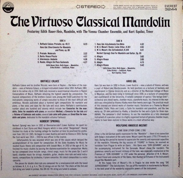 The Virtuoso Classical Mandolin | Very Good Plus (VG+) Very Good Plus (VG+) Get Cheap Vinyl