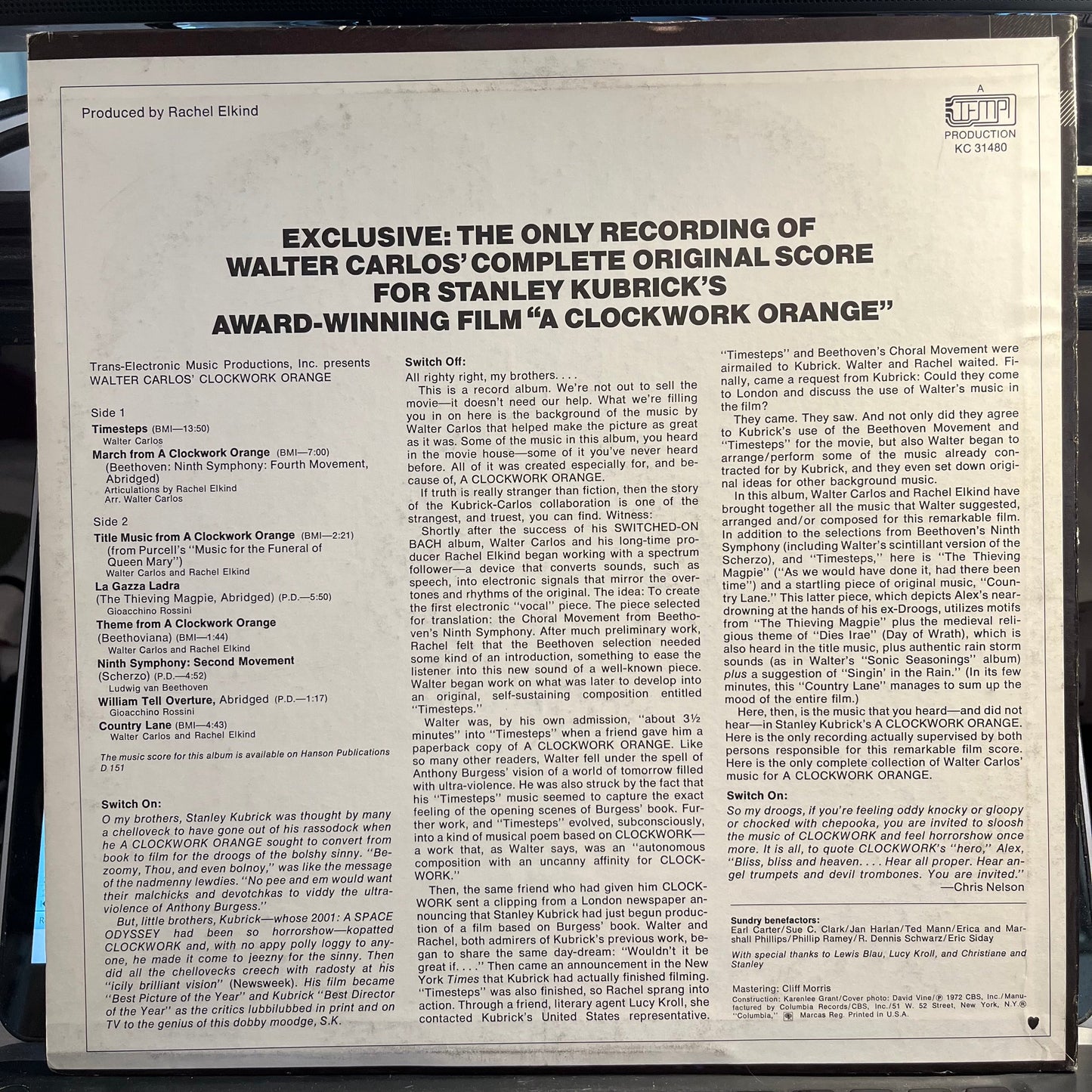 Walter Carlos' Clockwork Orange (VINYL) | Near Mint (NM) Excellent (EX) Get Cheap Vinyl