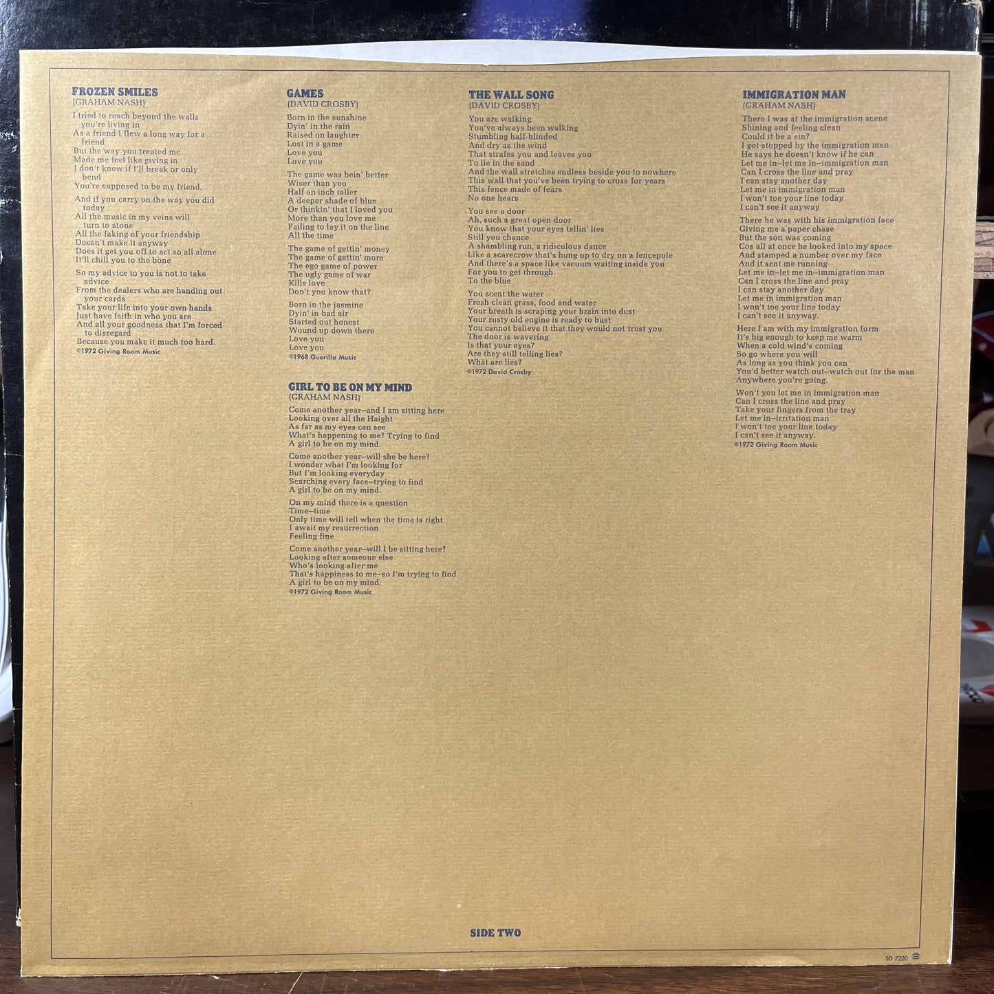 Graham Nash / David Crosby (VINYL) | Excellent+ (EX+) Very Good (VG) Get Cheap Vinyl