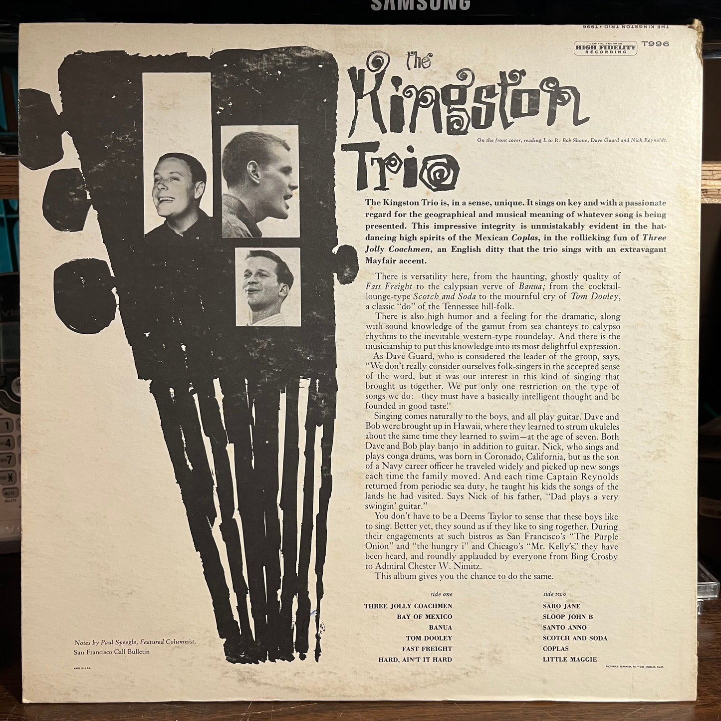 The Kingston Trio (VINYL) | Near Mint- (NM-) Near Mint- (NM-) Get Cheap Vinyl