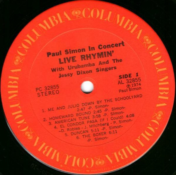 Paul Simon In Concert Live Rhymin' (VINYL) | Near Mint (NM) Near Mint (NM) Get Cheap Vinyl