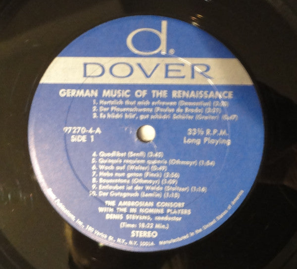 German Music of the Renaissance | Near Mint (NM) Excellent (EX) Get Cheap Vinyl