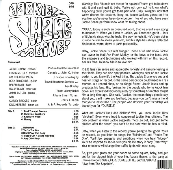 Jackie Shane Live | Mint (M) Mint (M) Get Cheap Vinyl