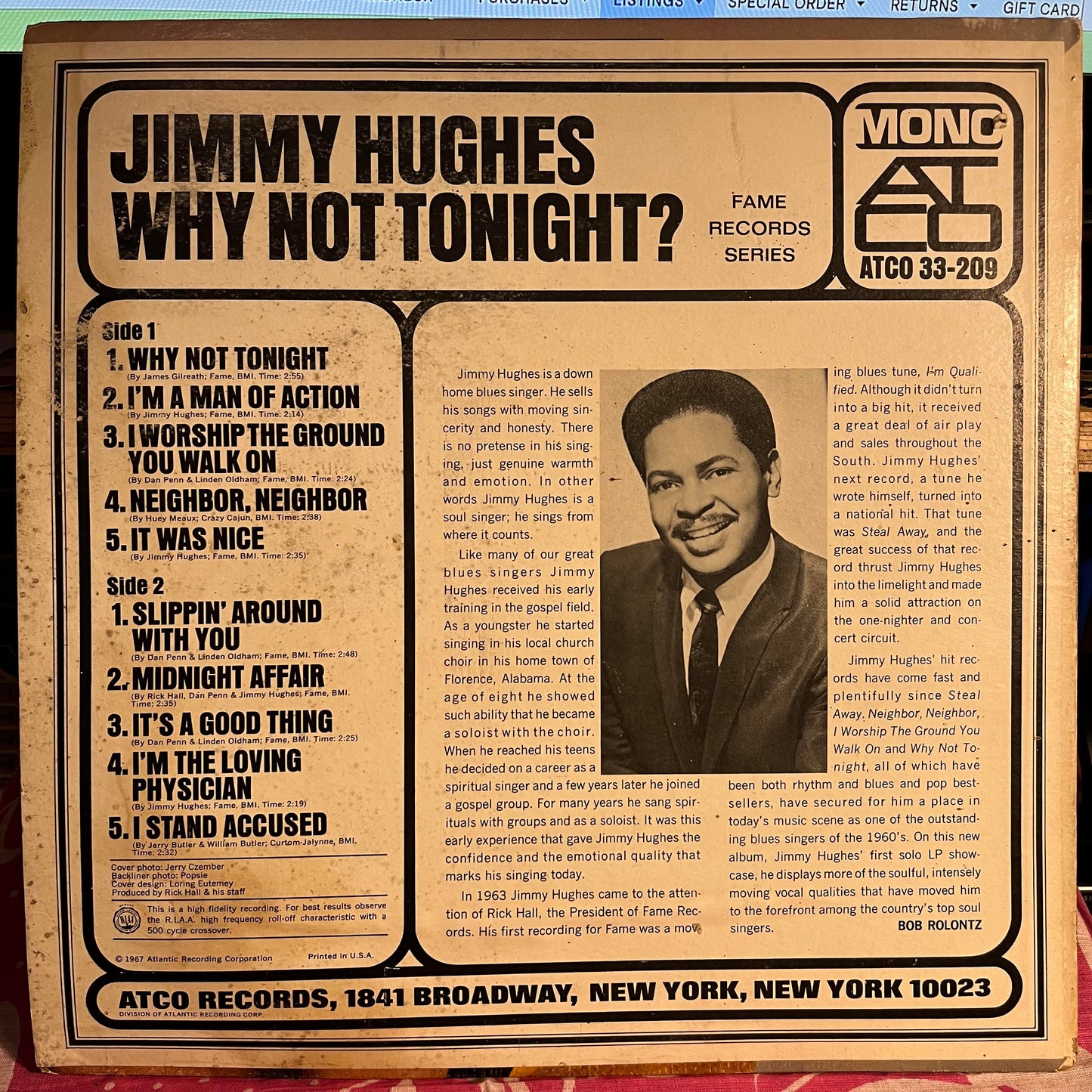 Why Not Tonight? | Very Good Plus (VG+) Get Cheap Vinyl