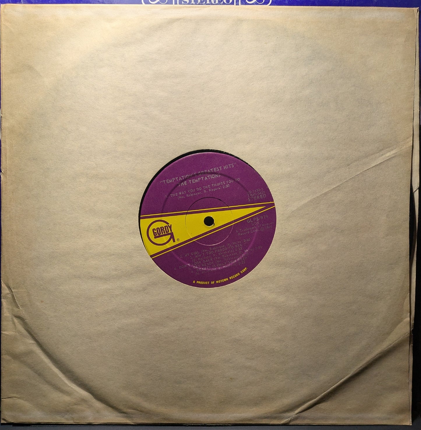 The Temptations Greatest Hits (VINYL) | Excellent (EX) Very Good Plus (VG+) Get Cheap Vinyl