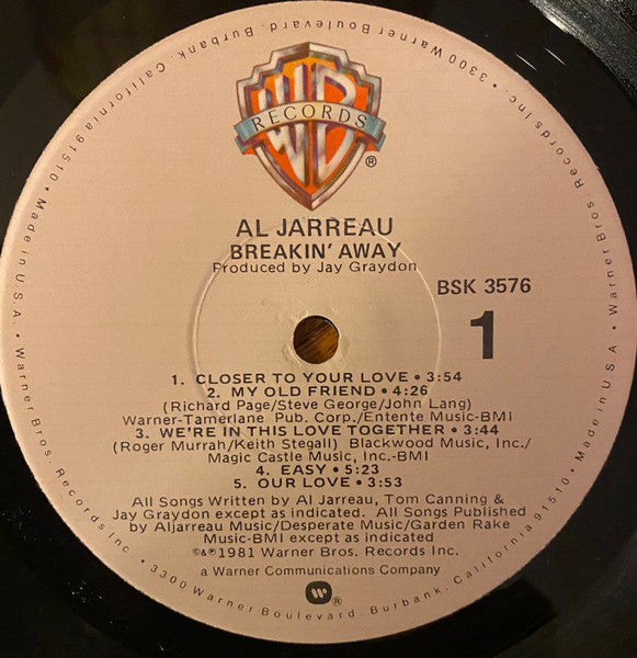 Breakin' Away (VINYL) | Excellent (EX) Excellent (EX) Get Cheap Vinyl