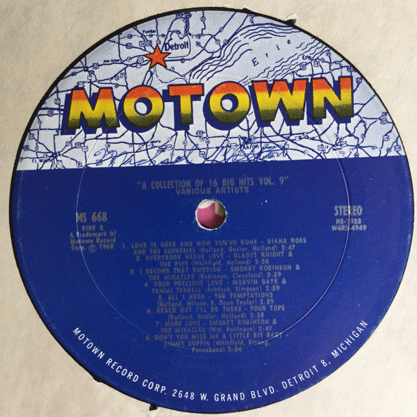 The Motown Sound (A Collection Of 16 Original Hits Vol. 9) (VINYL) | Excellent (EX) Very Good Plus (VG+) Get Cheap Vinyl
