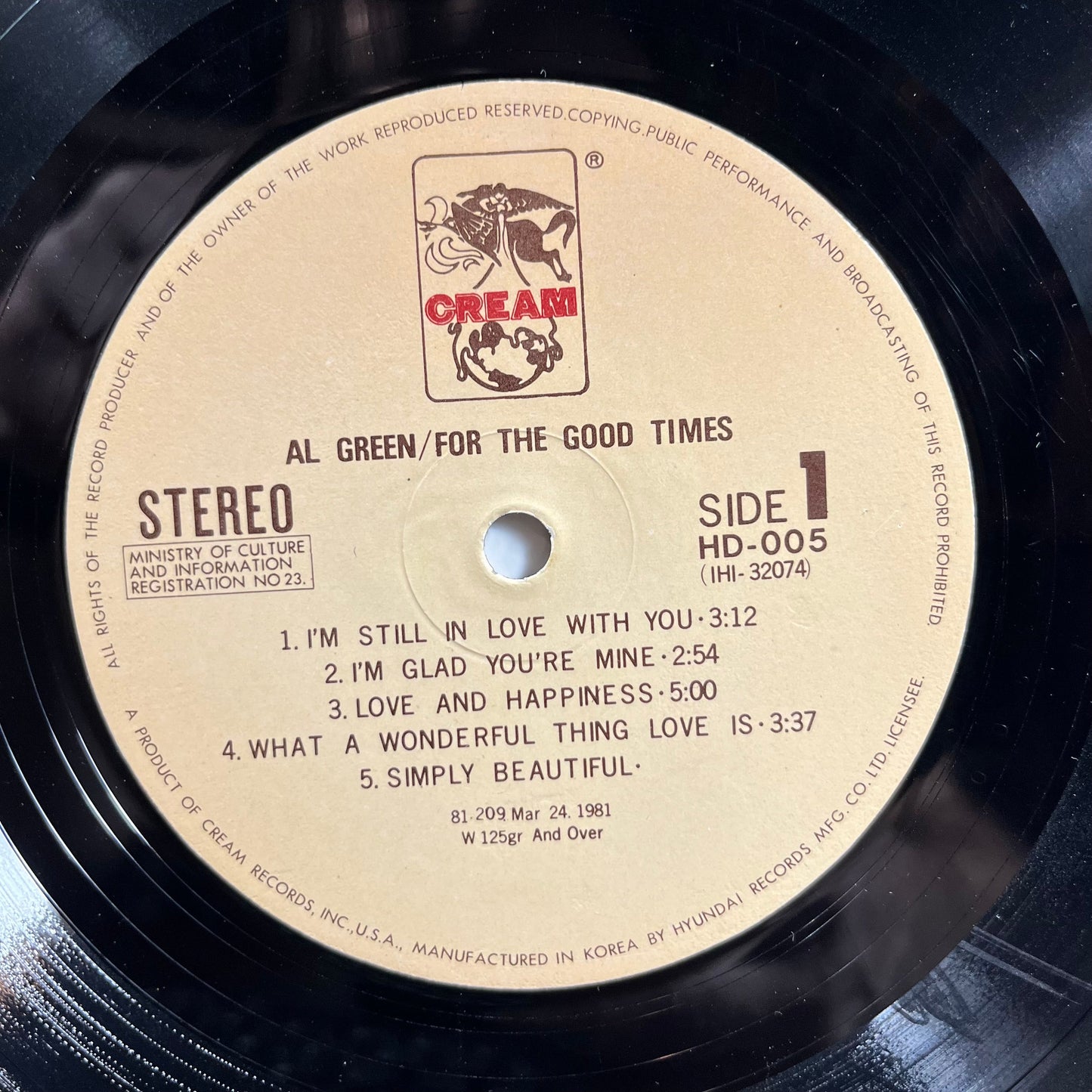 For The Good Time (KOREA VINYL) | Very Good (VG) Very Good Plus (VG+) Get Cheap Vinyl