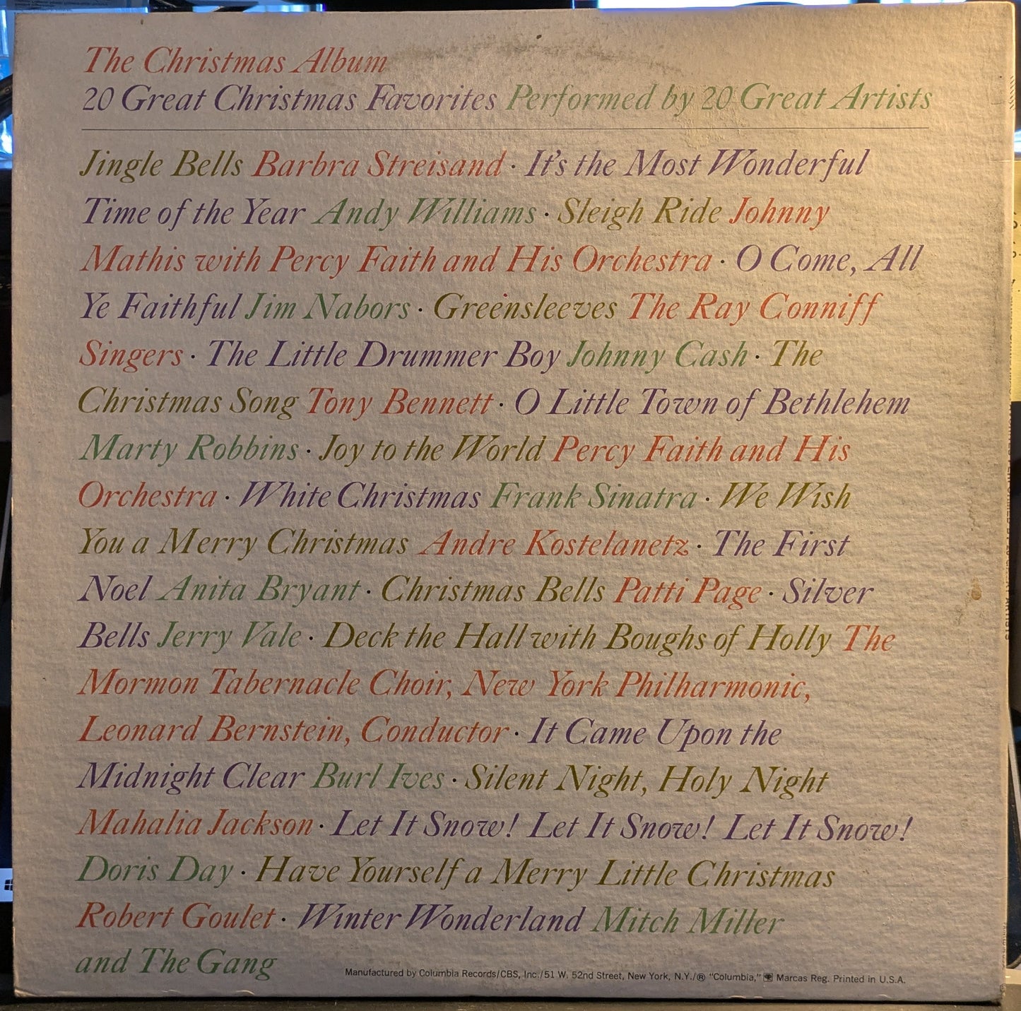 The Christmas Album: 20 Great Christmas Favorites By 20 Great Artists (2xVINYL) | Near Mint (NM) Excellent+ (EX+) Get Cheap Vinyl