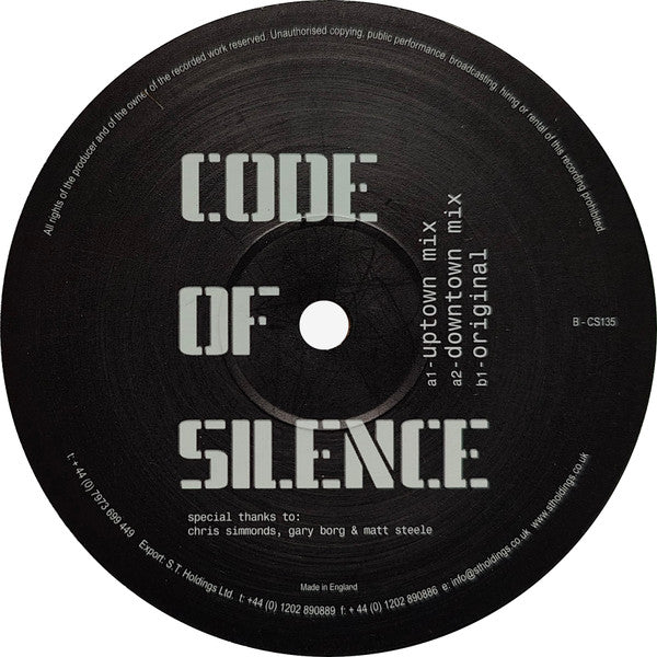 Code Of Silence | Very Good Plus (VG+) Generic Get Cheap Vinyl