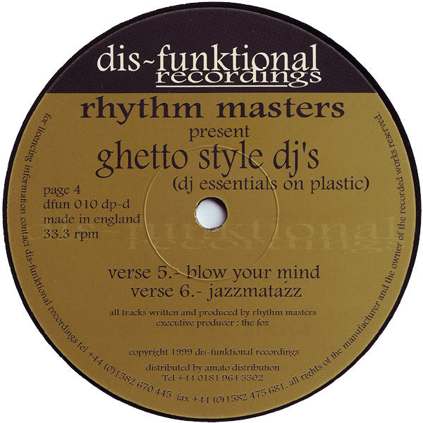 Ghetto Style DJ's (DJ Essentials On Plastic) | Very Good Plus (VG+) Excellent (EX) Get Cheap Vinyl