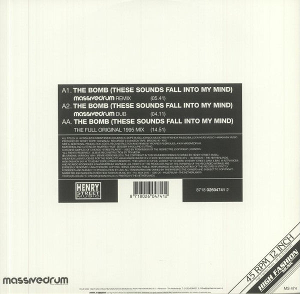 The Bomb! (These Sounds Fall Into My Mind) (Massivedrum Remix) | Mint (M) Mint (M) Get Cheap Vinyl