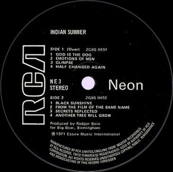 Indian Summer | Very Good Plus (VG+) Very Good (VG) Get Cheap Vinyl
