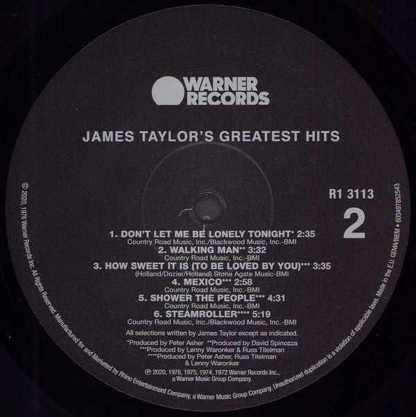 James Taylor's Greatest Hits | Mint (M) Mint (M) Get Cheap Vinyl