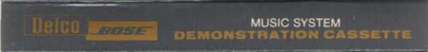 Delco / Bose Music System Demonstration Cassette | Near Mint (NM) Near Mint (NM) Get Cheap Vinyl