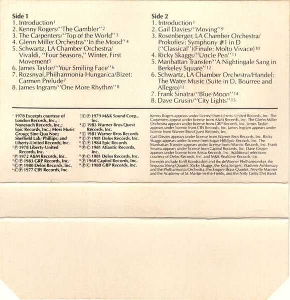 Delco / Bose Music System Demonstration Cassette | Near Mint (NM) Near Mint (NM) Get Cheap Vinyl