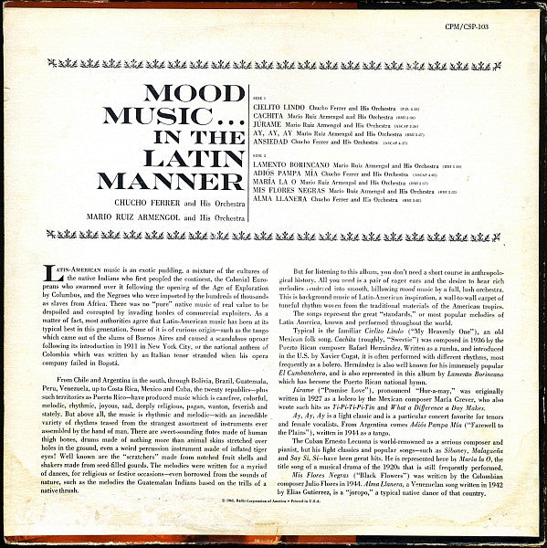 Mood Music... In The Latin Manner | Excellent (EX) Near Mint (NM) Get Cheap Vinyl
