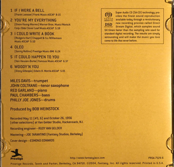 Relaxin' With The Miles Davis Quintet *SACD/HYBRID* | Mint (M) Near Mint (NM) Get Cheap Vinyl