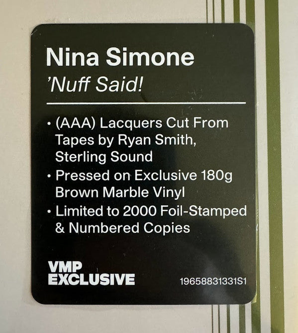 'Nuff Said! (VMP | BROWN MARBLE VINYL) | Mint (M) Mint (M) Get Cheap Vinyl