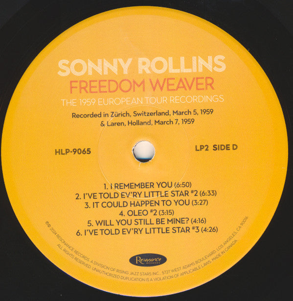 Freedom Weaver (The 1959 European Tour Recordings) | Mint (M) Mint (M) Get Cheap Vinyl