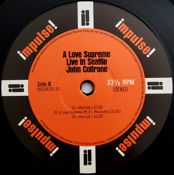A Love Supreme: Live In Seattle *DINGED* (2xVINYL) | Mint (M) Excellent+ (EX+) Get Cheap Vinyl