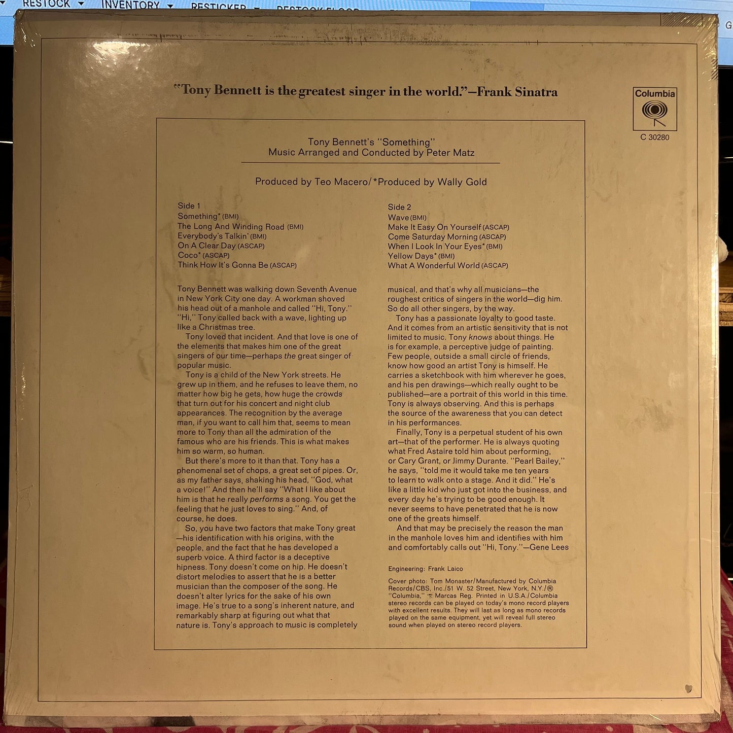 Tony Bennett's Something | Mint (M) Mint (M) Get Cheap Vinyl