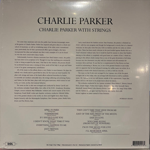 Charlie Parker With Strings (180G VINYL) | Mint (M) Mint (M) Get Cheap Vinyl