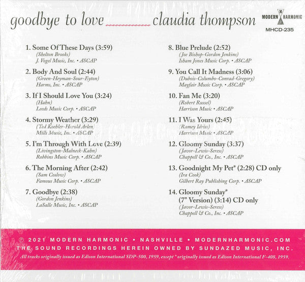 Goodbye To Love (CD) | Mint (M) Mint (M) Get Cheap Vinyl